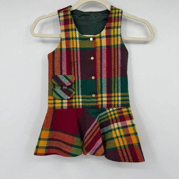 Vintage Schoolgirl jumper dress 1960 USA Yellow Red